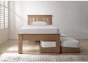 3ft single Oak finish guest bed frame with trundle bed underneath 2